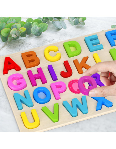 Rompecabezas de Alfabeto de Madera Zeoddler para Niños