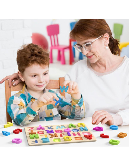 Rompecabezas de Alfabeto de Madera Zeoddler para Niños Rompecabezas de Alfabeto de Madera Zeoddler para Niños