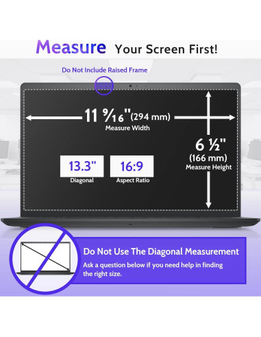 Filtro de Privacidad Peslv 13.3" Antirreflejo y Luz Azul