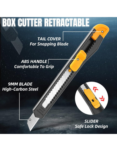 Cortador de Cajas Retráctil TIFICAL Pack de 4, 9mm
