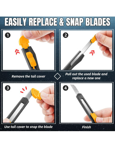 Cortador de Cajas Retráctil TIFICAL Pack de 4, 9mm