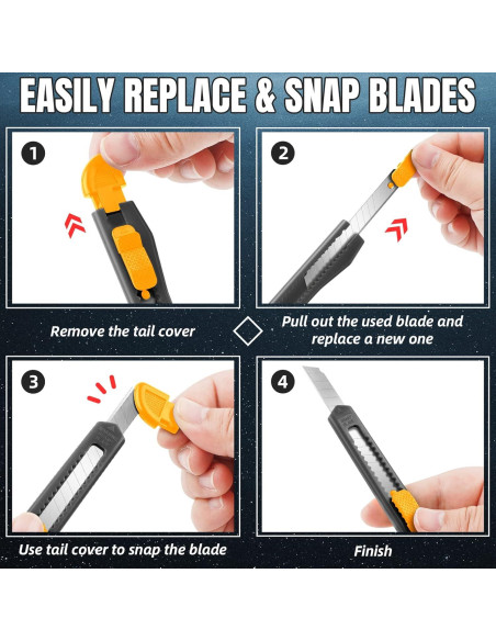 Cortador de Cajas Retráctil TIFICAL Pack de 4, 9mm