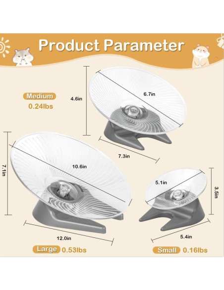 Rueda de Ejercicio Silenciosa EKX para Hámsters 13.6x13x9 cm