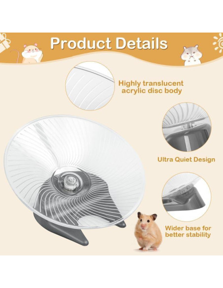 Rueda de Ejercicio Silenciosa EKX para Hámsters 13.6x13x9 cm