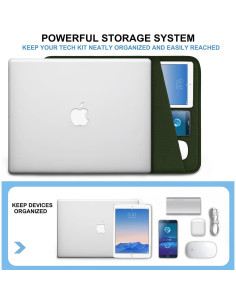 Funda para Laptop Naukay 13.3" Verde Militar Impermeable 2