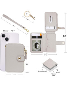 Billetera Llavero M-Plateau para Mujeres Beige con Monedero 2