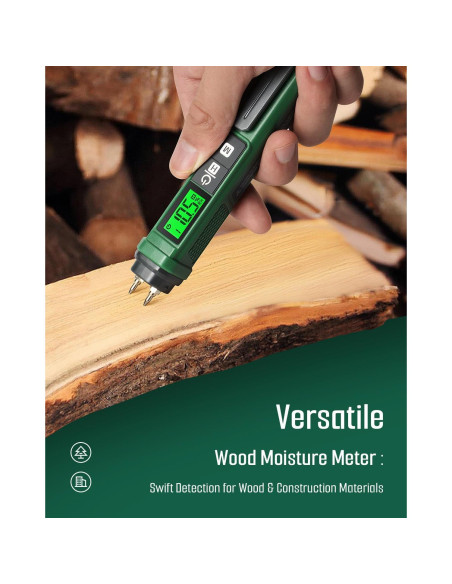 Medidor de Humedad de Madera TESMEN TWM-186 Portátil Verde