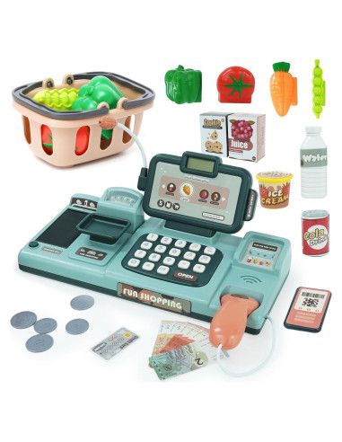 Caja Registradora de Juguete Ark Miido Verde con Sonido