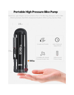 Bomba de bicicleta Tiakia PG0502SL con manómetro 220PSI 2