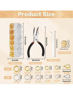 Kit de Joyería MUZHUPGUZ 1440 Pcs Anillas de Salto y Herramientas 2