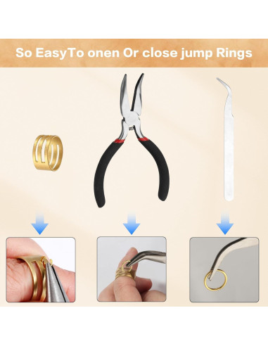 Kit de Joyería MUZHUPGUZ 1440 Pcs Anillas de Salto y Herramientas