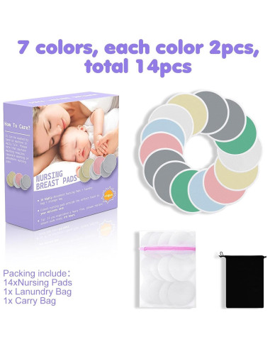 14 Almohadillas Reutilizables para Lactancia G-PADS 11.94 cm