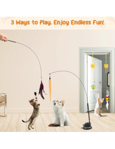 Juguete de Varita para Gatos Depets - 15 Piezas Interactivas 2