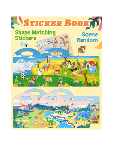 Libro de Pegatinas Reutilizables Benresive para Niños 2-4 Años Libro de Pegatinas Reutilizables Benresive para Niños 2-4 Años