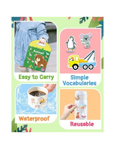 Libro de Pegatinas Reutilizables Benresive para Niños 2-4 Años Libro de Pegatinas Reutilizables Benresive para Niños 2-4 Años