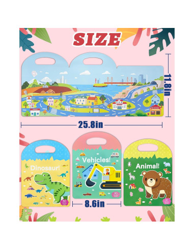 Libro de Pegatinas Reutilizables Benresive para Niños 2-4 Años