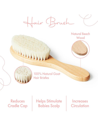 Juego de Cepillos y Peine para Bebés MYZI - Natural y Suave