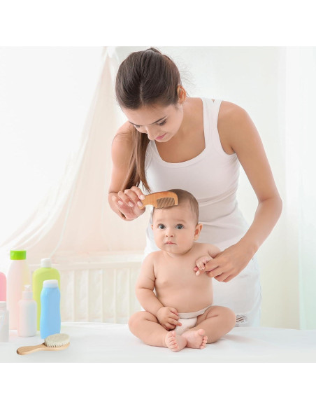 Juego de Cepillos y Peine para Bebés MYZI - Natural y Suave