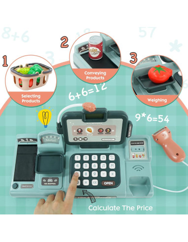 Caja Registradora de Juguete Ark Miido Verde con Sonido