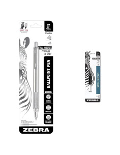 Bolígrafo retráctil Zebra F-701 acero inoxidable 0.7 mm tinta negra