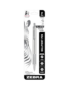Bolígrafo retráctil Zebra F-701 acero inoxidable 0.7 mm tinta negra 2