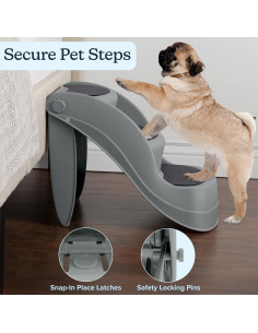 Escaleras para Perros PETMAKER 3 Pasos Plegables Gris 2