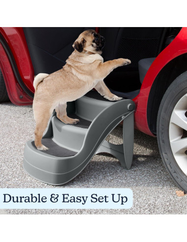 Escaleras para Perros PETMAKER 3 Pasos Plegables Gris