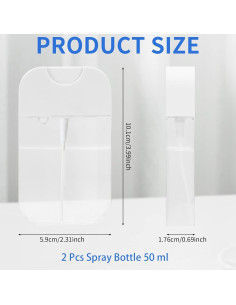 2 Botellas de Spray Rimoev 50 ml Transparentes Reutilizables 2
