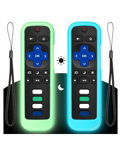 Funda Protectora de Silicona LOUTOC para Control Roku TV Verde/Azul