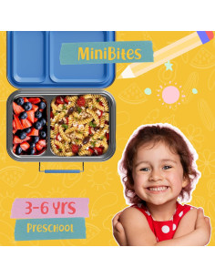 Caja de Almuerzo Bento Acero Inoxidable 670ml Azul 2