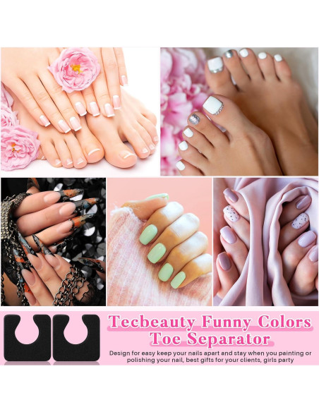 Separadores de Dedos para Pedicura Mumufy 1000 Pcs Espuma Negra