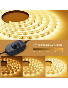 Tira LED Regulable Lepro 5m 300 LEDs Blanco Cálido 3000K 2