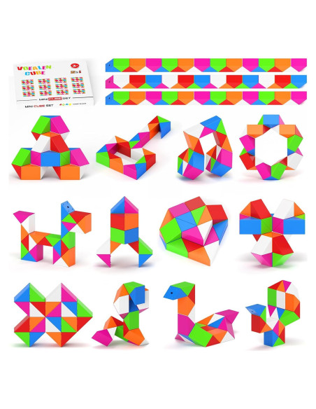 12 Mini Cubos de Serpiente Vdealen - Juguete de Rompecabezas