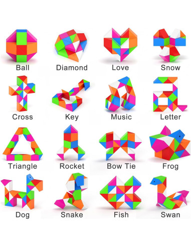 12 Mini Cubos de Serpiente Vdealen - Juguete de Rompecabezas