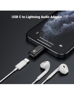 Adaptador USB C a Lightning Fidioto para iPhone 16 - Negro 2
