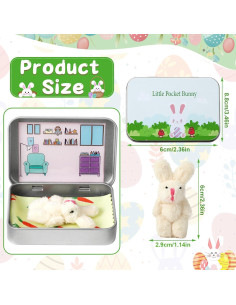 Conejito de Bolsillo JULEASEL Beige 6 cm Relleno de Pascua 2