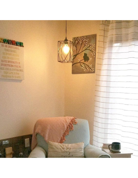 Luz Colgante Enchufable HMVPL con Regulador 16x24cm Negro Luz Colgante Enchufable HMVPL con Regulador 16x24cm Negro