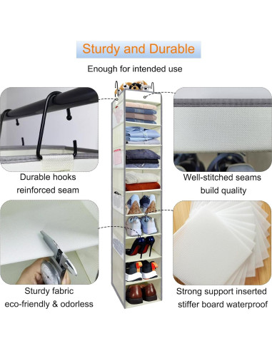 Organizador Colgante de Zapatos Roomtalk Beige 2 Paquete 10 Estantes