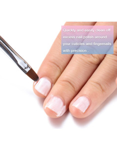 Pinceles de Limpieza para Uñas INENK - 2 Pcs Redondos y Angulados 2