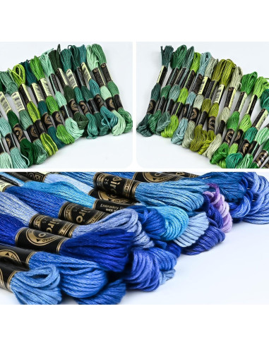 100 Madejas Hilo de Bordar Embhand 8m Algodón Multicolor