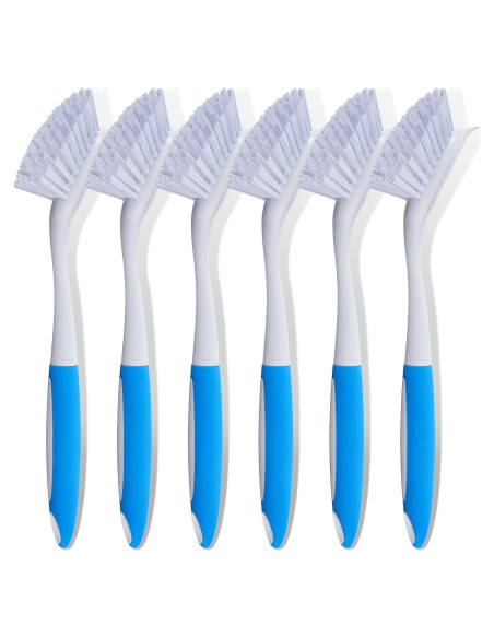 Hsei Cepillo de Cocina Azul 6 Pcs con Mango Largo y Cerdas Duras