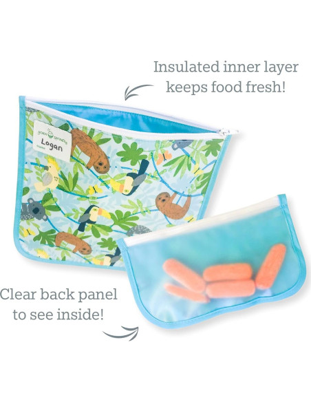 Bolsas de Sándwich Reutilizables Aisladas Green Sprouts 2 Piezas