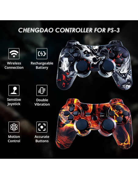 Controlador Inalámbrico CHENGDAO para PS3 Doble Vibración