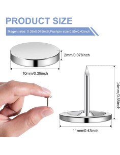 Pines Magnéticos Rhinocats 20 Pcs para Tablero de Anuncios 2