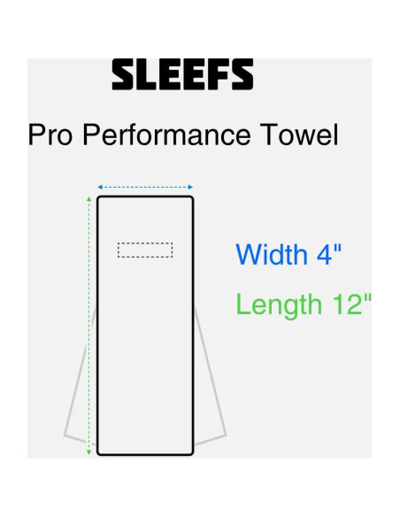 Toalla de Fútbol SLEEFS Negra 100% Algodón 36.8x10.2 cm