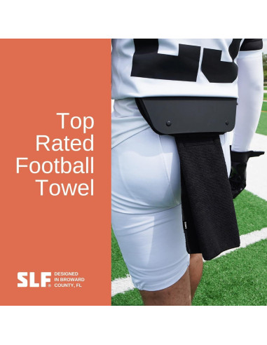 Toalla de Fútbol SLEEFS Negra 100% Algodón 36.8x10.2 cm