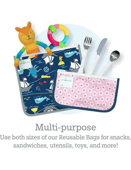 Bolsas de Sándwich Reutilizables Aisladas Green Sprouts 2 Piezas