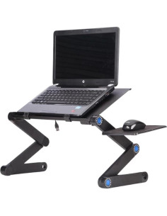Soporte de Mesa Ajustable Zippace para Laptop con Ventilador Negro 2