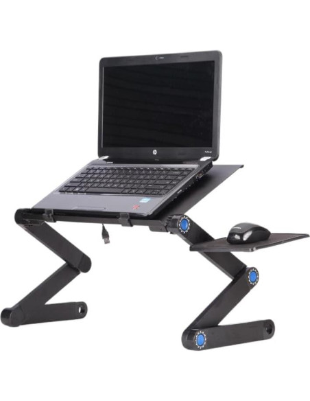 Soporte de Mesa Ajustable Zippace para Laptop con Ventilador Negro
