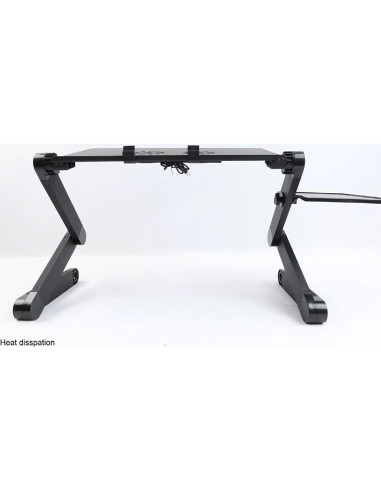 Soporte de Mesa Ajustable Zippace para Laptop con Ventilador Negro